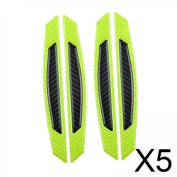 

5x4 шт. светоотражающая полоса для автомобильной двери, водонепроницаемая наклейка, зеленый, черный