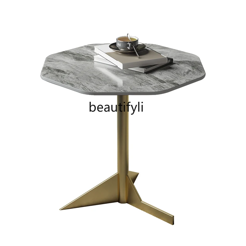 

Modern Light Luxury Corner Table Special-Shaped Small Apartment Luxury Stone Rock Plate Sofa Side Table Italian Style