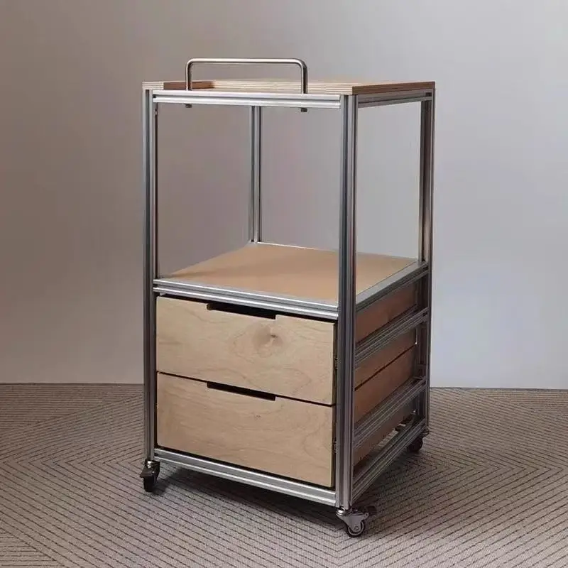 Aluminum profile birch marine board dining side cabinet, simple and modern multi-functional storage cabinet