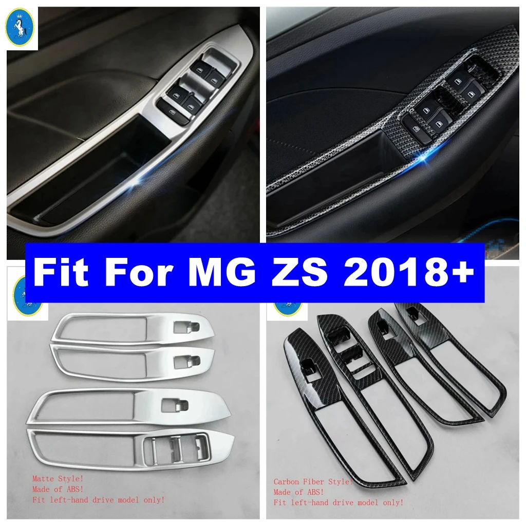 

Inner Car Door Handle Holder Window Lift Button Switch Panel Cover Trim For MG ZS 2018 - 2023 Matte / Carbon Fiber Accessories