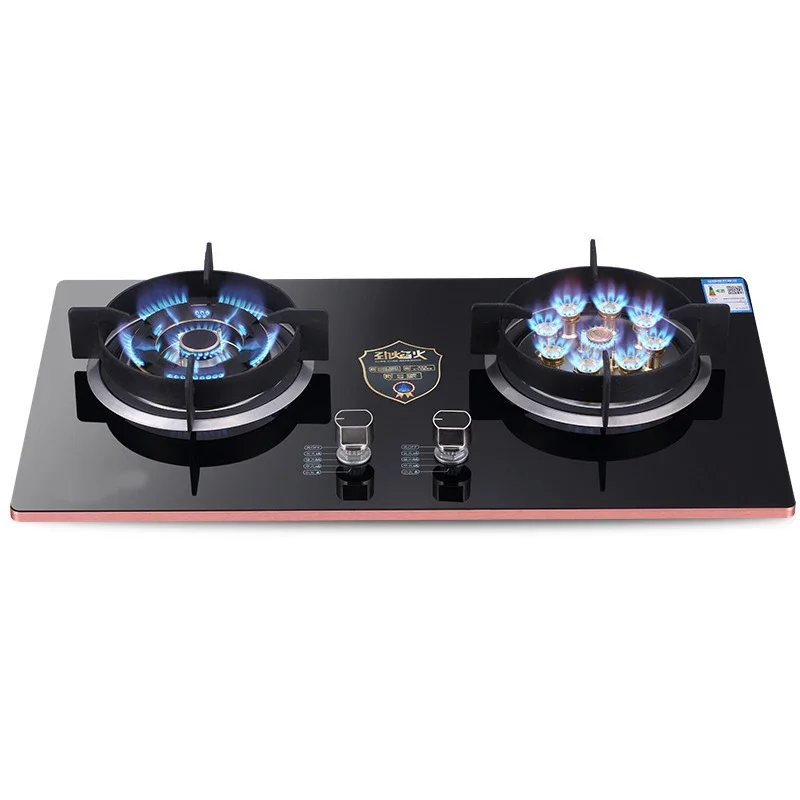 Household Embedded Desktop Energy-Saving Induction Cooker Natural Gas Liquefied Gas Stove Double Stove Eye Tempered Glass Panel