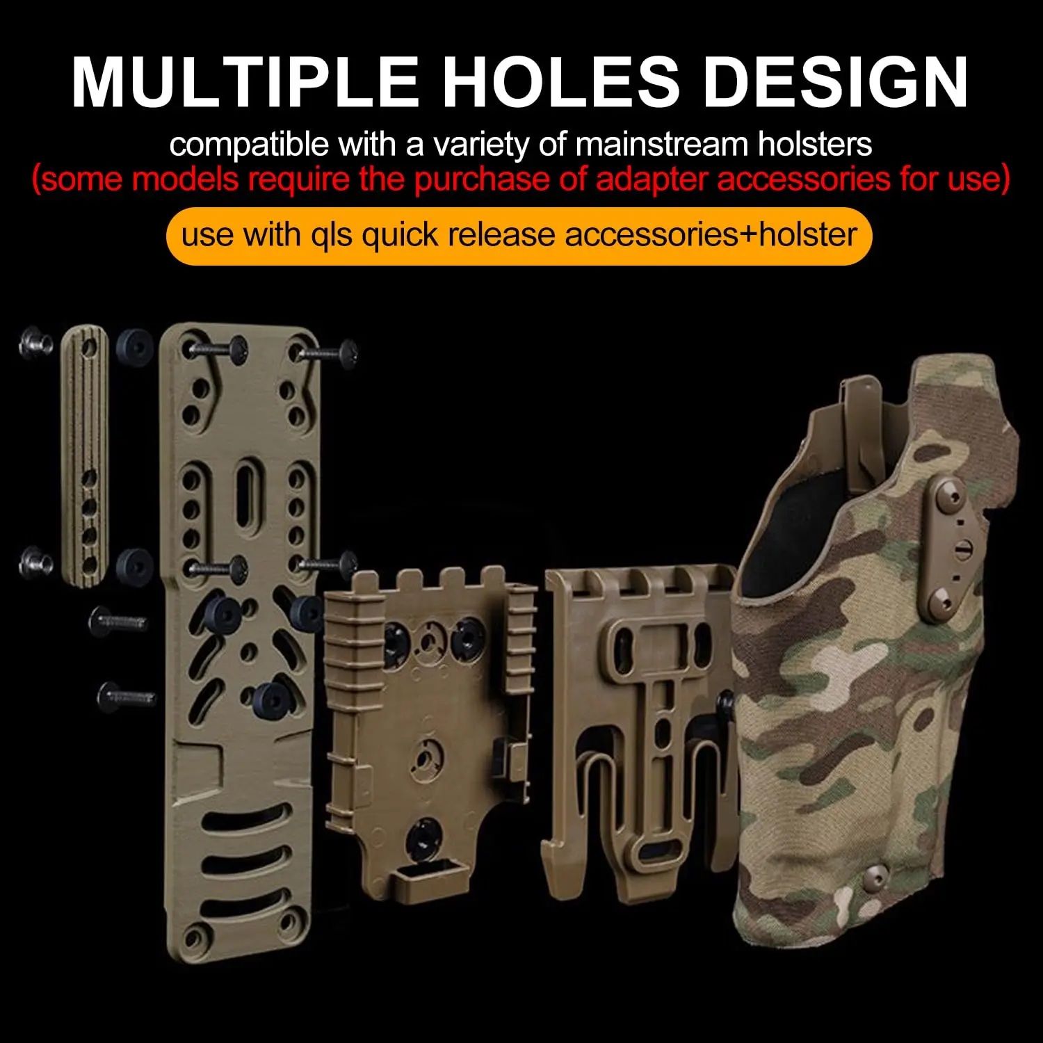 Metal Modular Holster Adaptor Universal Expansion Board Adjustable Multi-Angle Hole Tactical Sink Holster Drop Leg Hanging Plate