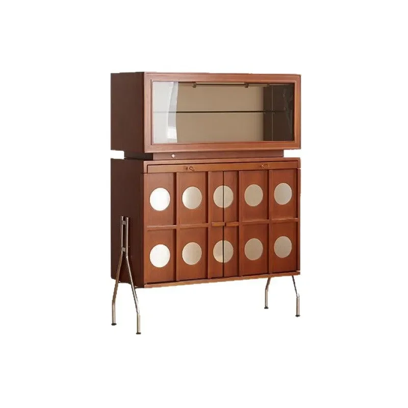 

Medieval dining side living room, solid wood integrated retro, against the wall, chest storage locker high cabinet