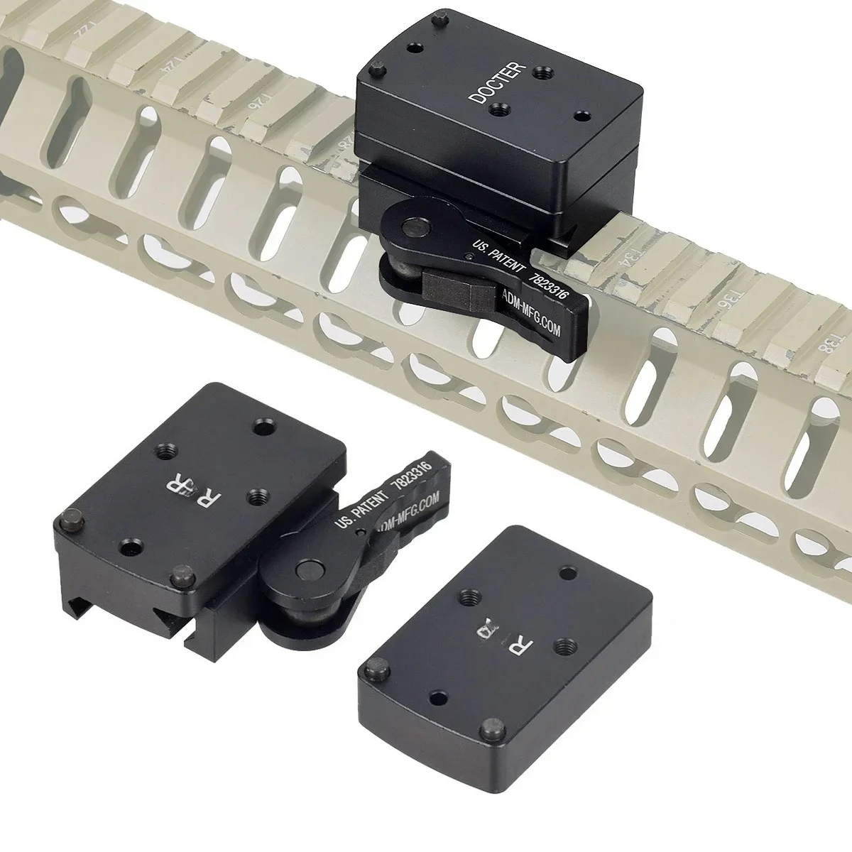 RM DOCTER QD Lever Witness Absolute Co-Witness 1.41 Inch Height Mount With Riser Plate Fit For 20mm Picatinny And Weaver Rail