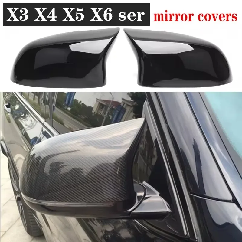 

For BMW Series X3 X4 X5 X6 F15 F16 F25 F26 Shells Rearview Cap Carbon fiber rear view mirror case cover Auto Parts Body Kit
