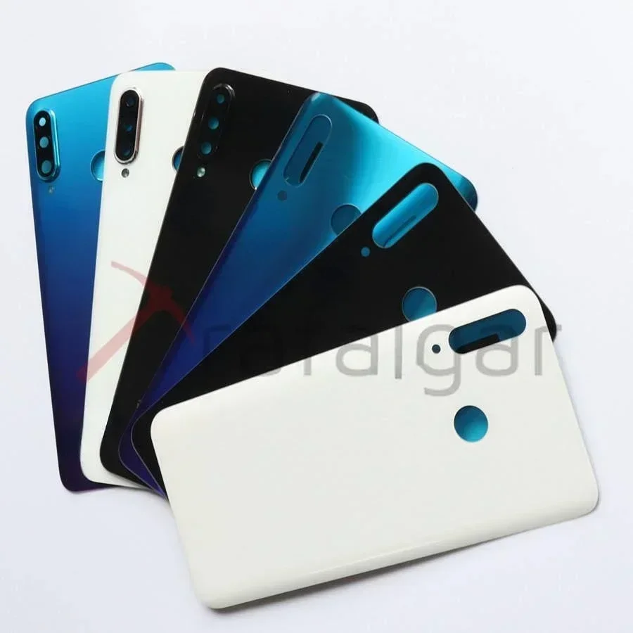 Tapa trasera de batería para Huawei P30 Lite carcasa trasera de vidrio con lente de cámara para Huawei Nova 4e tapa trasera + adhesivo 3