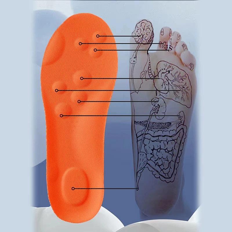 1pairs Latex Sport Insoles Soft High Elasticity Shoe Pads Orthotic Breathable Shock Absorption Cushion Arch Support Insole image 3