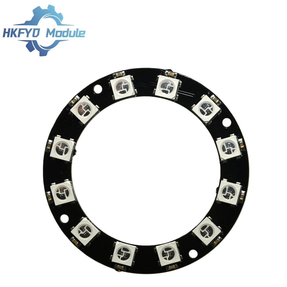 1-20PCS WS2812 12-Bit RGB LED Ring, 5050 Smart Full-Color Light Circle Module for Arduino DIY Lighting Effects