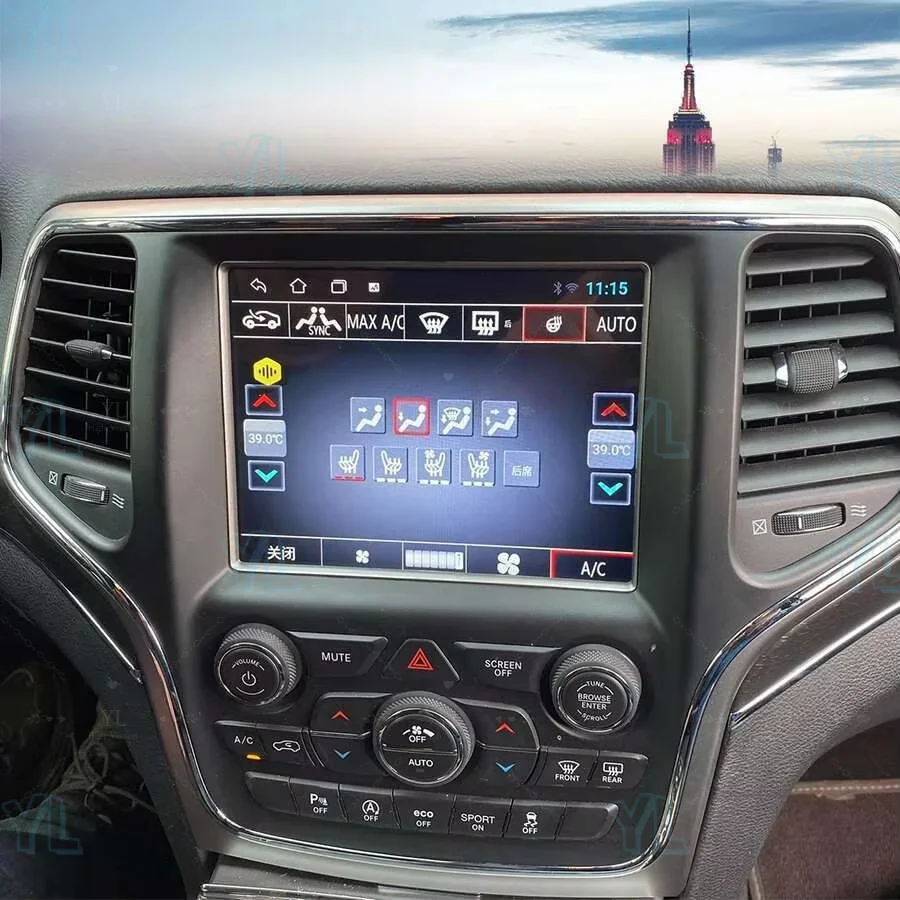 Y 8.4 "أندرويد 14 كابل شاشة راديو السيارة ل جيب جراند شيروكي 2014-2018 ستيريو نظام تحديد المواقع الوسائط المتعددة فيديو نظام تحديد المواقع والملاحة رئيس وحدة