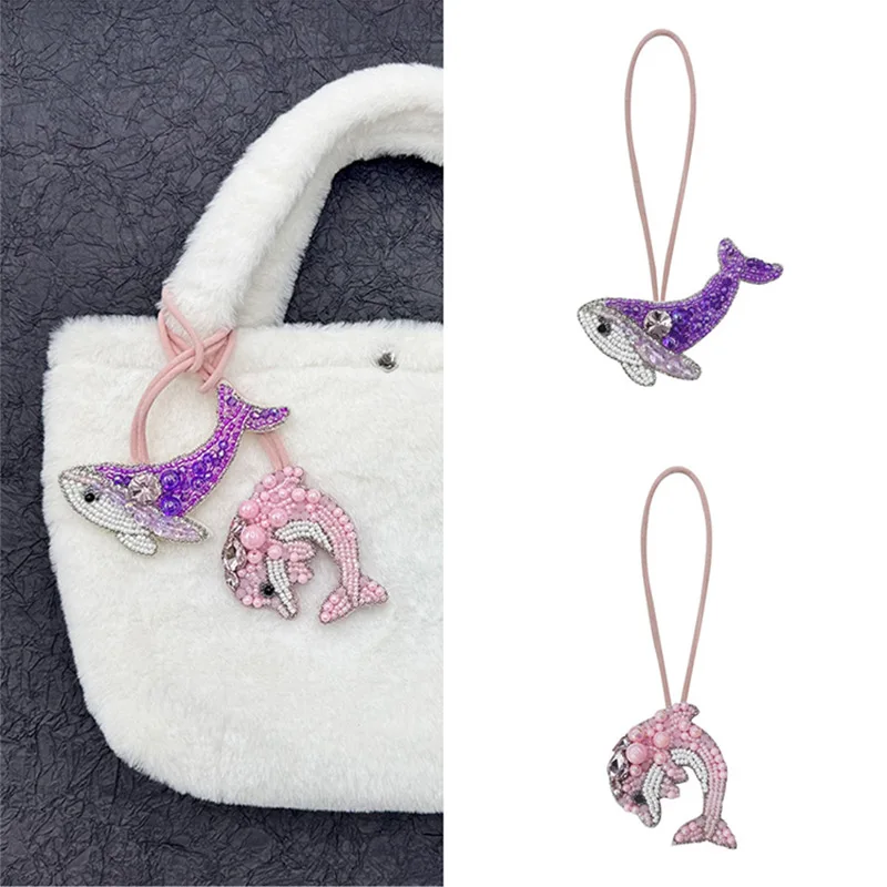 

Underwater World Handmade Beaded Pendant Whale Shark Decoration Diy Clothing Patch Exquisite Couple Gift Keychain Bag Pendant