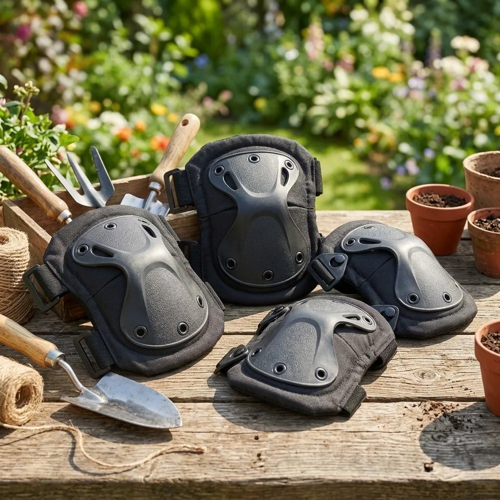4PCS Gardening Knee And Elbow Pads Set Joint Protection With Adjustable Straps For Yard Work, Sports & Flooring Tasks