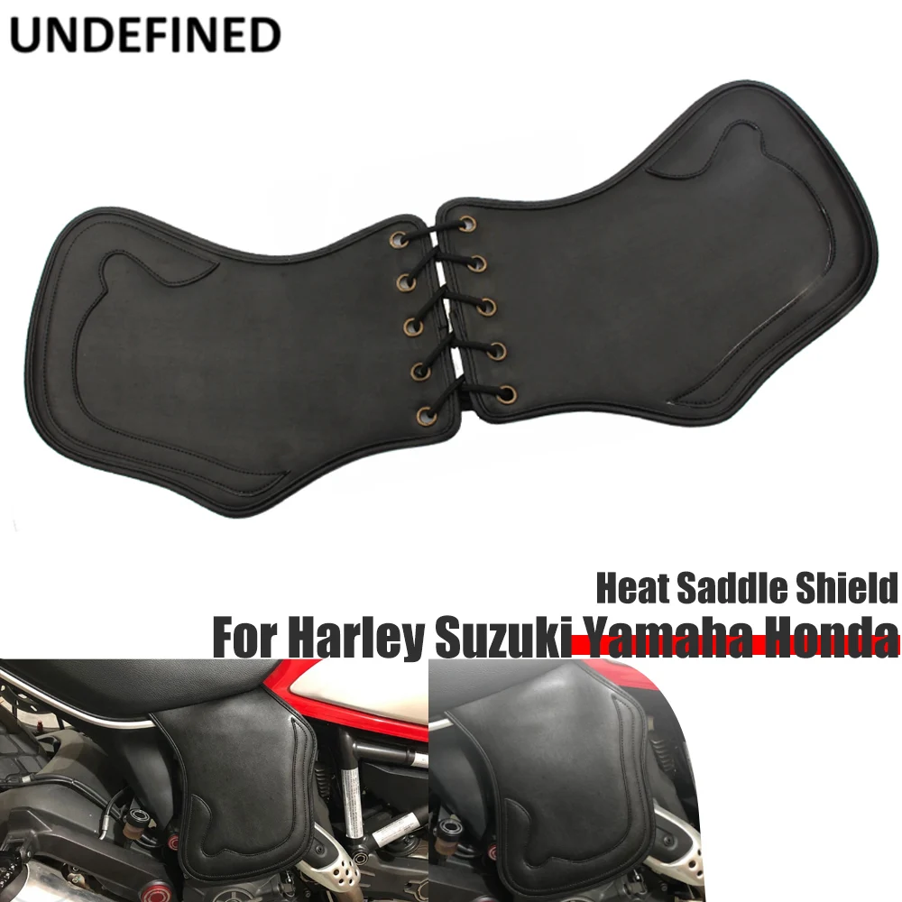 Heat Saddle Shield Deflector For Harley Touring Softail Dyna Chief Sportster Bikes 85-2017 Old School Universal Motorcycle Black