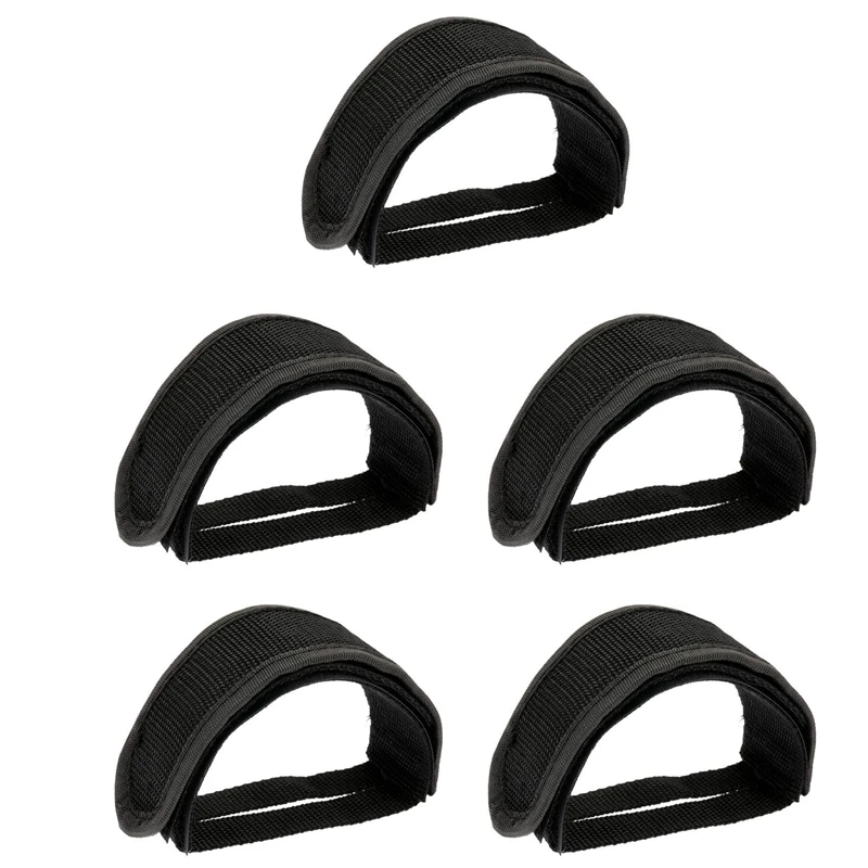 5X Soldier Fixed Gear Fixie BMX Bike Bicycle Anti-Slip Double Adhesive Straps Pedal Toe Clip Strap Belt Black