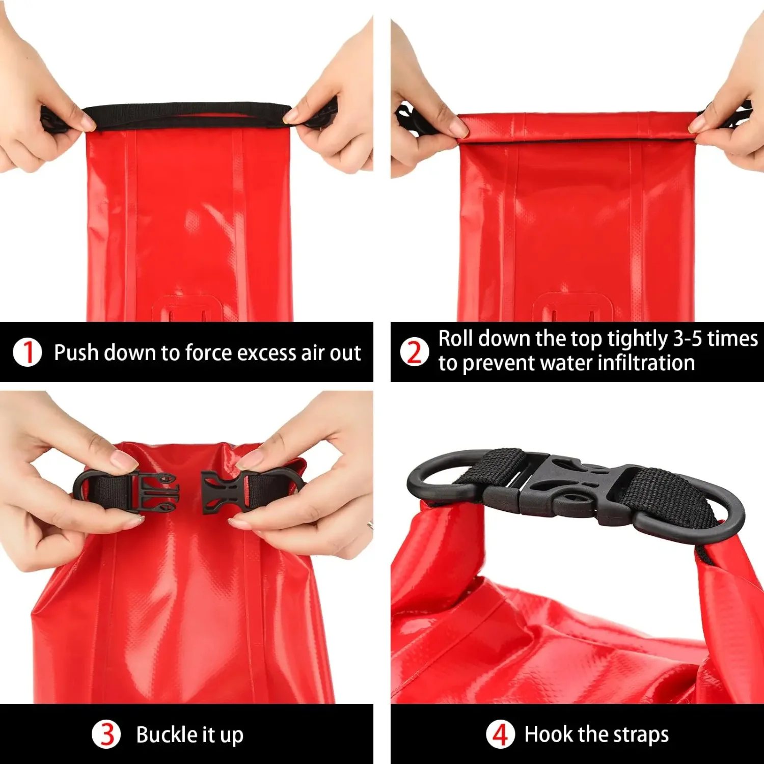 Fotografia 6: Bolsa de Primeiros Socorros Impermeável 2L com Fecho de Enrolar, Kit de Emergência Visível para Pesca, Caiaque, Navegação, Natação, Camping, Rafting e Sobrevivência ao Ar Livre