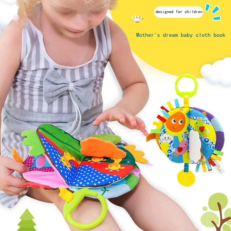 Baby Book Early Education Cloth Book Toy Can't Tear Off Three-Dimensional Cloth Book With Loud Paper