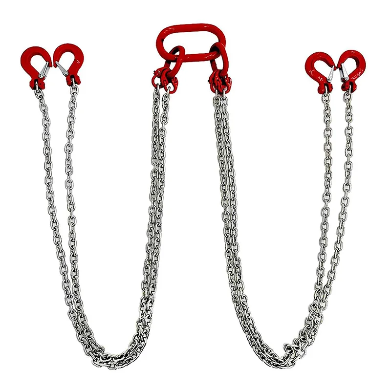 4.9FT Chain Sling G80 Manganese Steel Galvanized Chain Hoist Lifts 4T Lifting Capacity Lifting Tools with Grab Hook Sling Tool