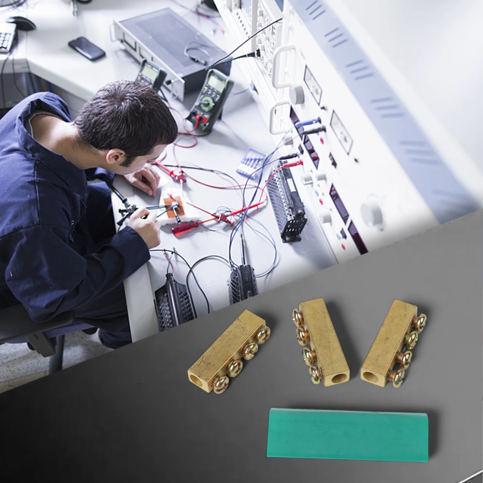 5 Copper Pillar Connector Kits for Reliable Electrical Connections at 1000V100A and 1000V120A with Insulation Tubing
