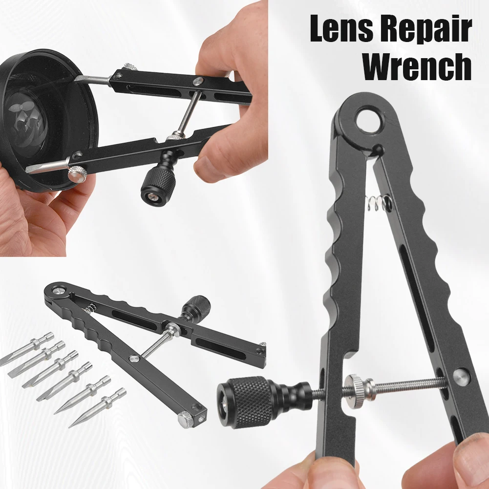 Lens Repairing Spanner Wrench 16-100mm Opening with 3 Types Tips V Style Lens Opener for Diameter 37mm-86mm DSLR Camera Lenses