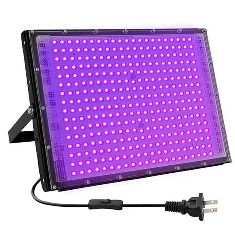 1/2 Pack 400W UV LED Black Lights 395nm to 410nm Outdoor Flood Blacklight Light IP66 Waterproof for Glow Dance Party Stage Decor