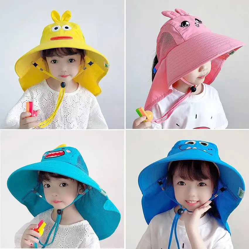 Kid Hat Summer Cap Sun Kindergarten Children UV Protection Baby Boys Girls Sun Caps Going Out Beach  Large Brim Fisherman  M9