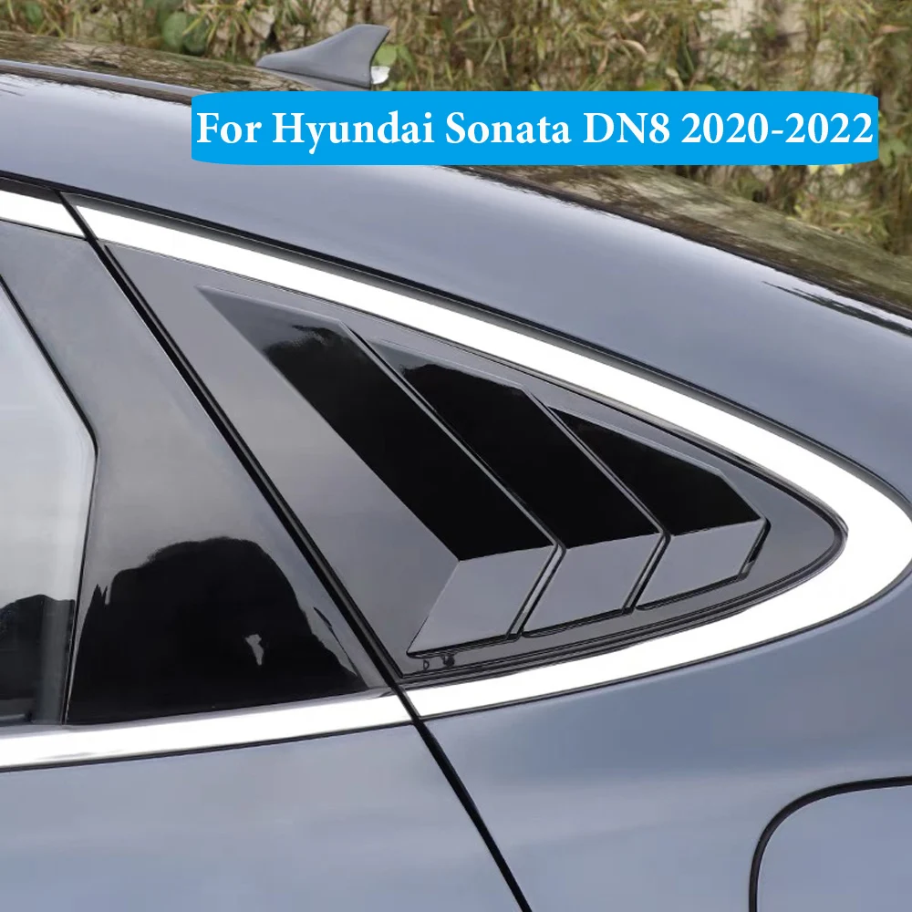 Para hyundai sonata 2020 2021 2022 persiana traseira do carro janela lateral obturador capa guarnição adesivo ventilação abs fibra de carbono acessórios do carro