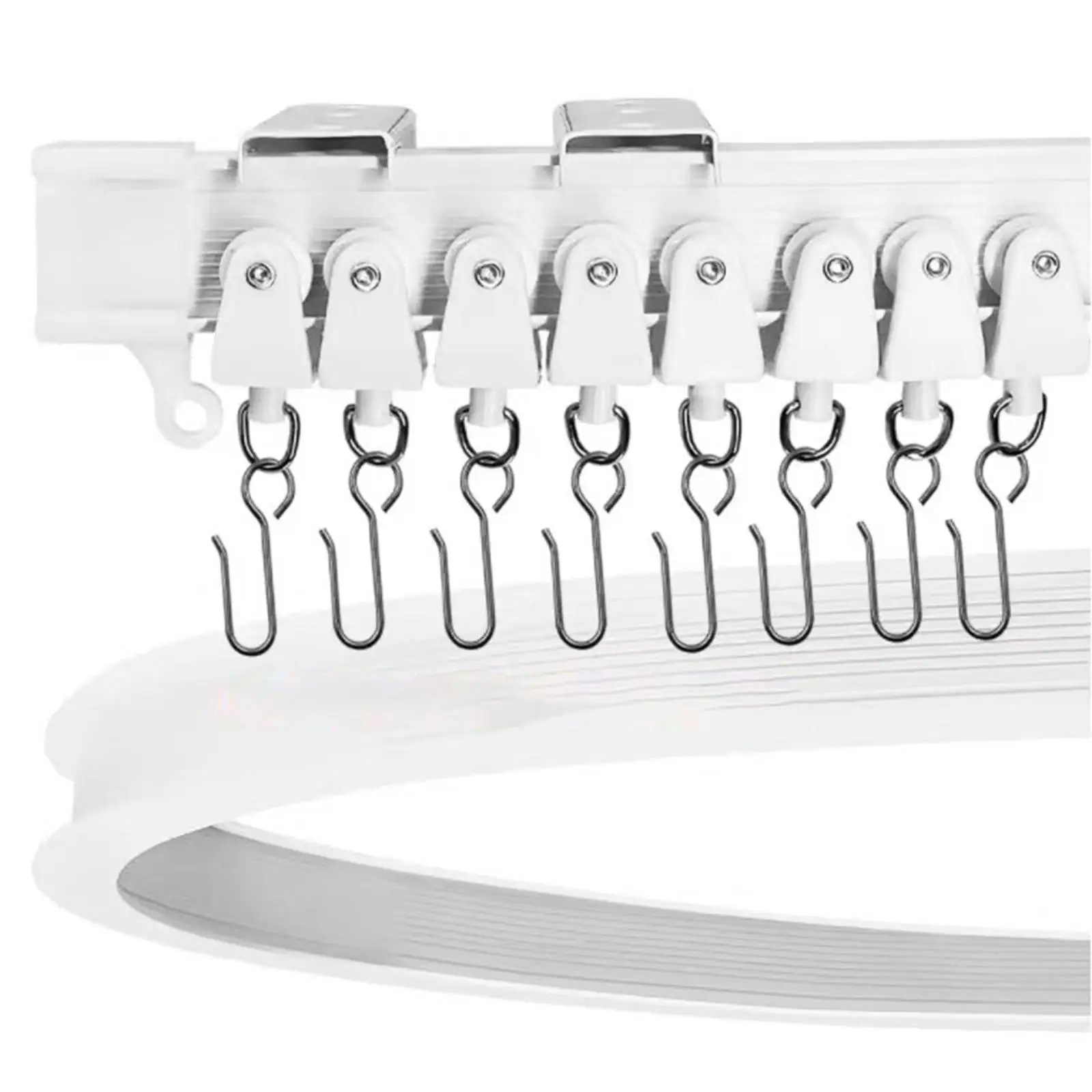 50x Curtain Track Gliders Heavy Duty Curtain Rails Slides with Hooks Sliding Glider for Curtains Bathroom Door Bedroom Home