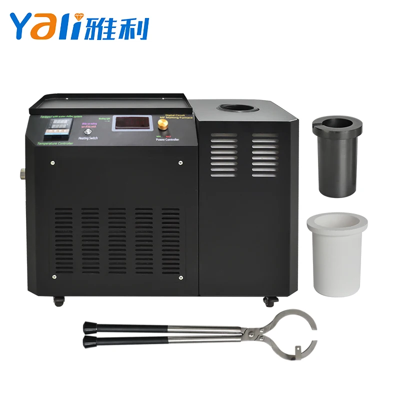 

Hot Sale 3500W Power 1KG Induction Gold Melting Furnace With Water Chiller Inside Temperature Control Smelting Machine