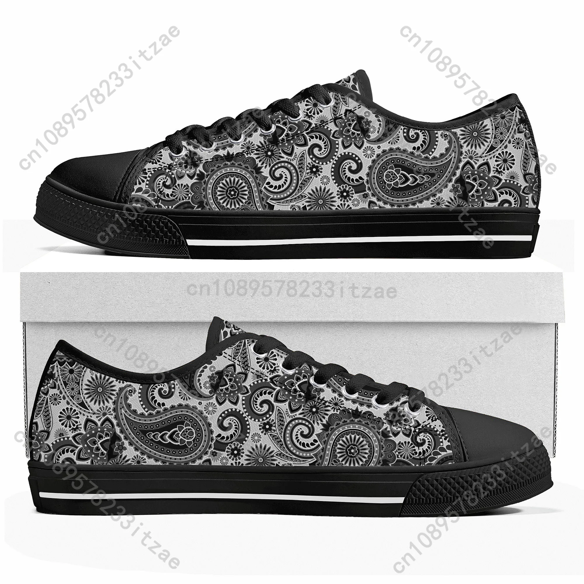 Bohemia Mandala Flower Print Low Top Sneakers Mens Womens Teenager High Quality Canvas Sneaker couple Casual Shoes Custom Shoe