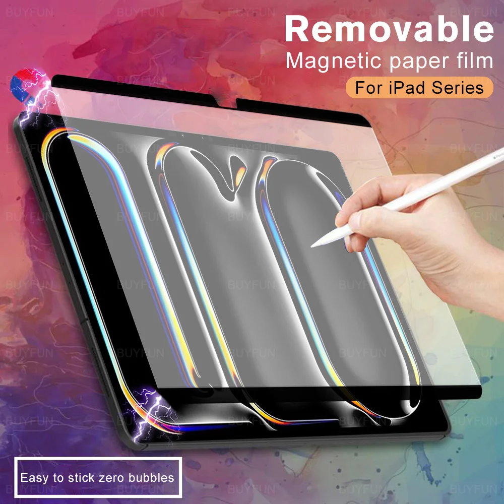 

for iPad Pro 13 2024 Paper Magnetic Feel Screen Protector On for iPad Air 11 Inch Write Draw Like on Paper Detachable Matte Film