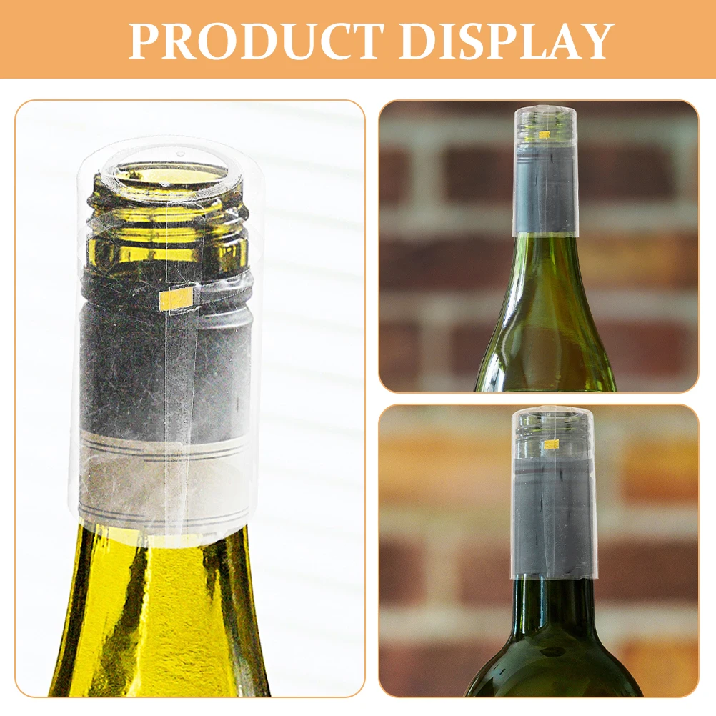 

100Pcs Wine Bottle Heat Shrink Caps Red Film for Wine Stopper Party Use Liquor Covers Liquor Bottle Covers