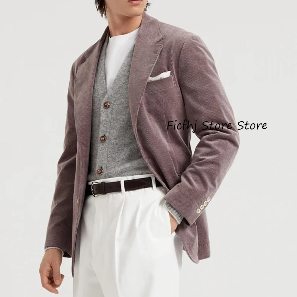 

Вельветовые классические мужские пиджаки с тремя пуговицами, мужские деловые повседневные пиджаки с клапанами и карманами, модные костюмы высокого качества, блейзер