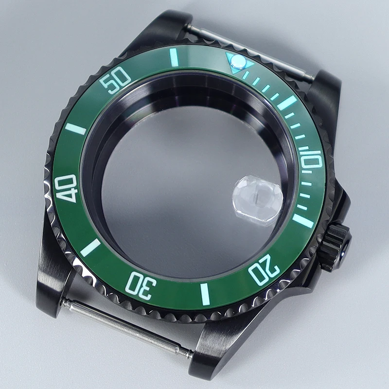 

40mm C3 bezel Watch Black Case Ceramic Bezel With Sapphire Crystal For Nh35 Nh36 Nh34 Eta2824 Miyota8215 28.5mm Dial Submariner