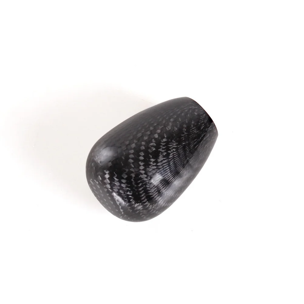 Carbon Fiber For Shift Knob Short Duck Egg Shape Black Silver Red With Thread Adapters For Car Manual Gear Interior