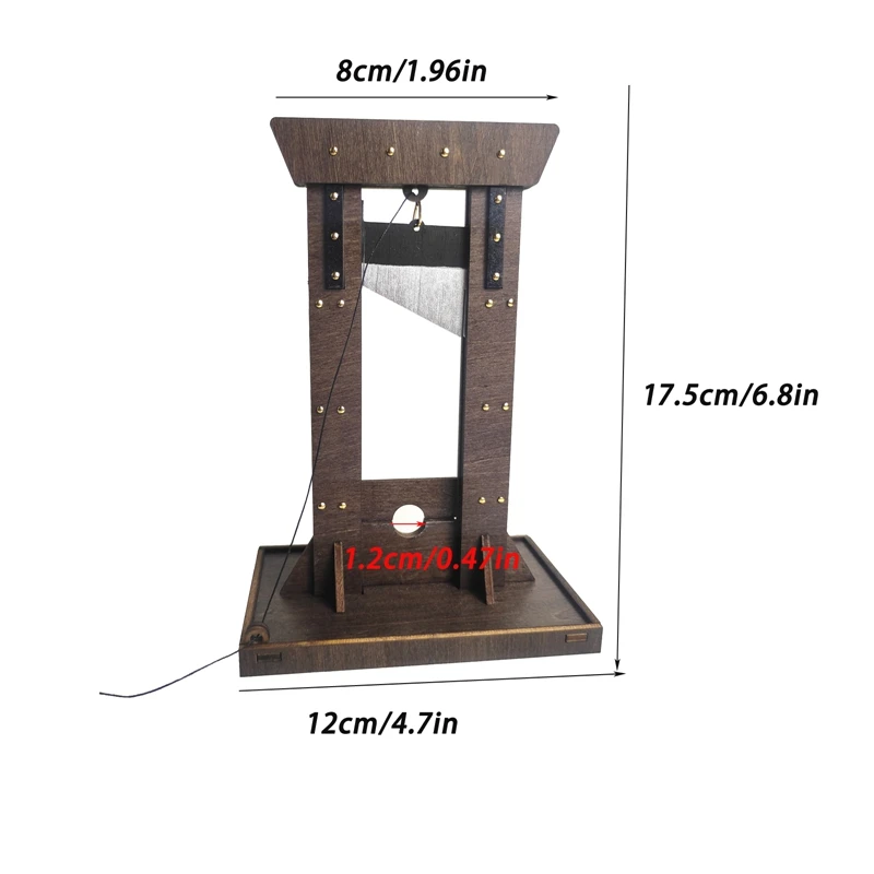 1/18 Scale Wooden European Guillotine Model - Miniature Diorama Prop, Vintage Desktop Decor Collectible Art Craft