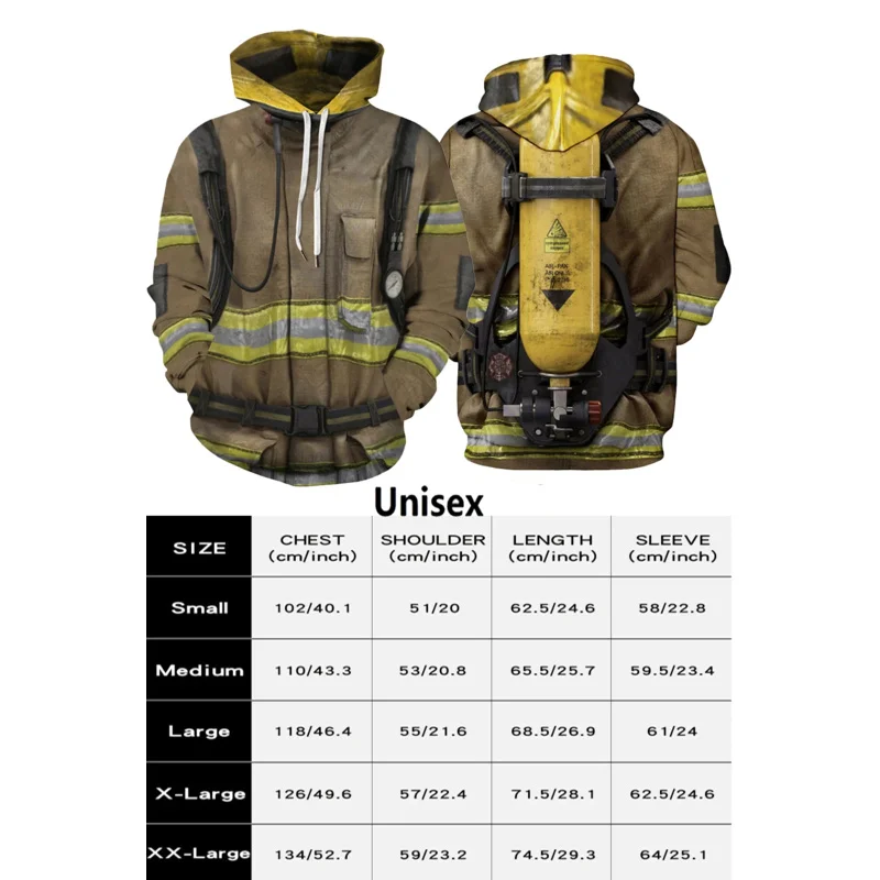 DY20Fireman تأثيري معطف بقلنسوة البلوز مقنعين البلوز رجال الاطفاء كوس موحدة مجموعة هالوين كرنفال البدلة للرجال الكبار