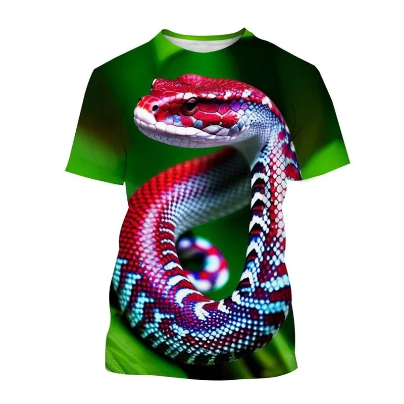 Summer Snake 3D Printed T-Shirts Men Women Casual Fashion Streetwear Oversized Short Sleeve T Shirt Kids Tees Tops Man Clothing