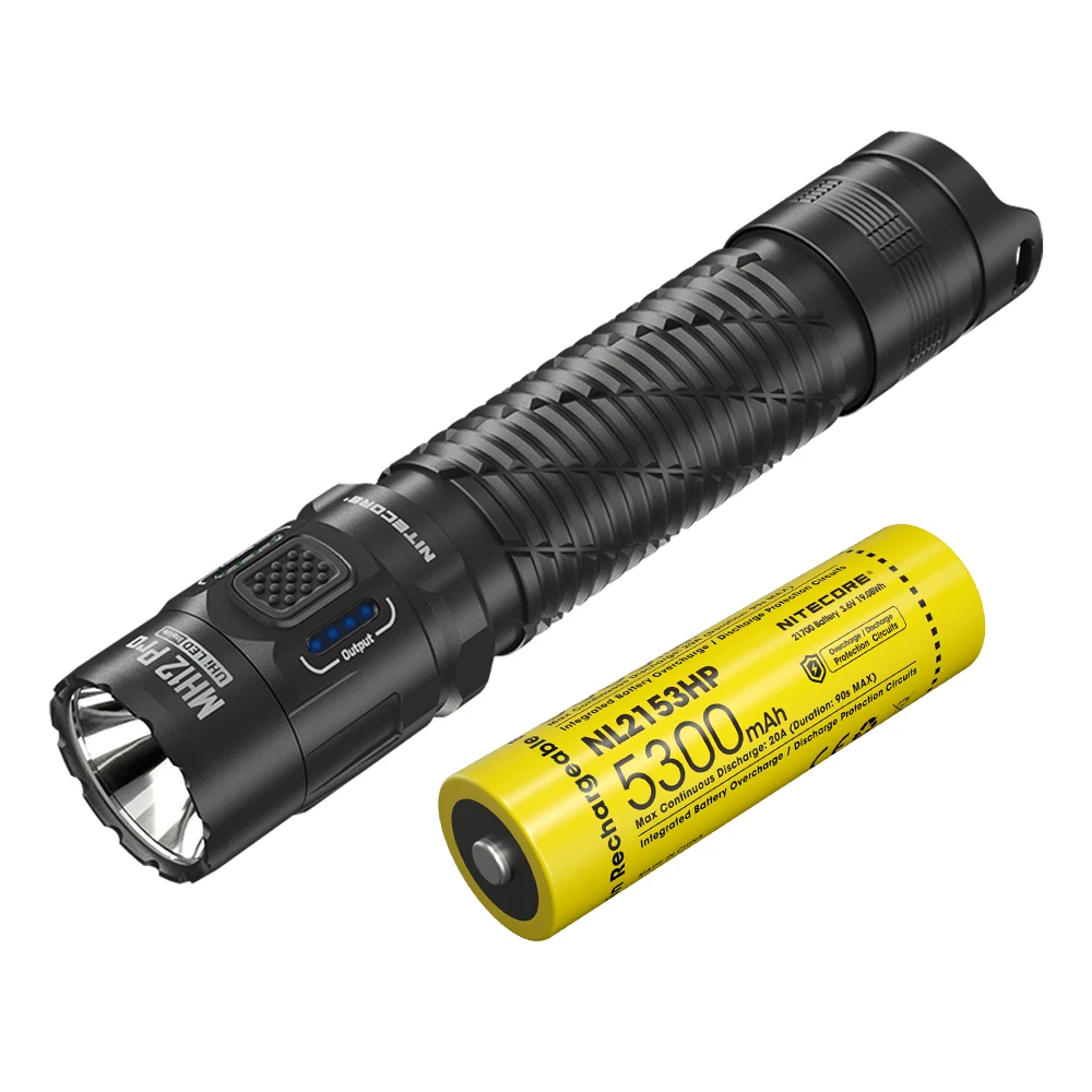 NITECORE MH12 Pro USB-C Rechargeable Compact Flashlight 3300 Lumens Beam Distance 505m White Light Tactical Torch with NL2153HP