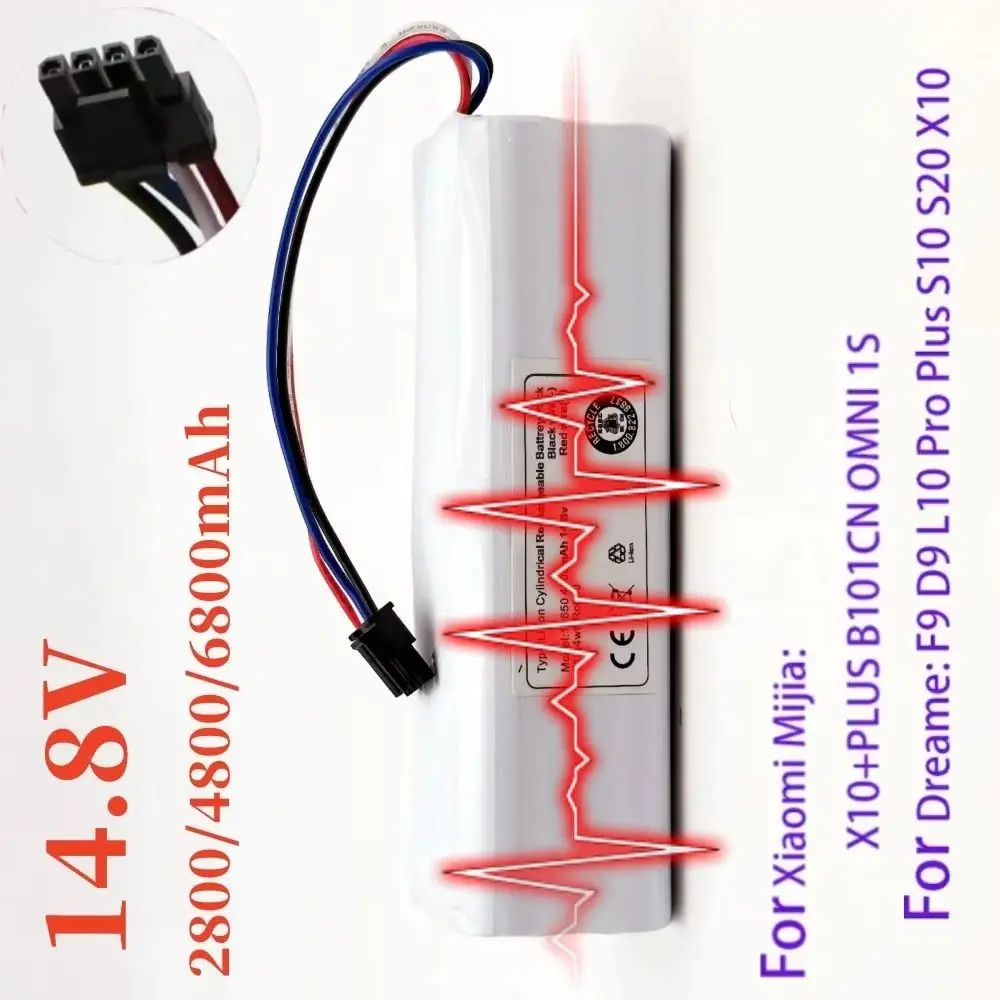 

14.8V 6800mAh Sweeping Mopping Robot Battery For Xiaomi Mijia X10+PLUS B101CN OMNI 1S Dreame F9 D9 L10 pro S10 S20 X10