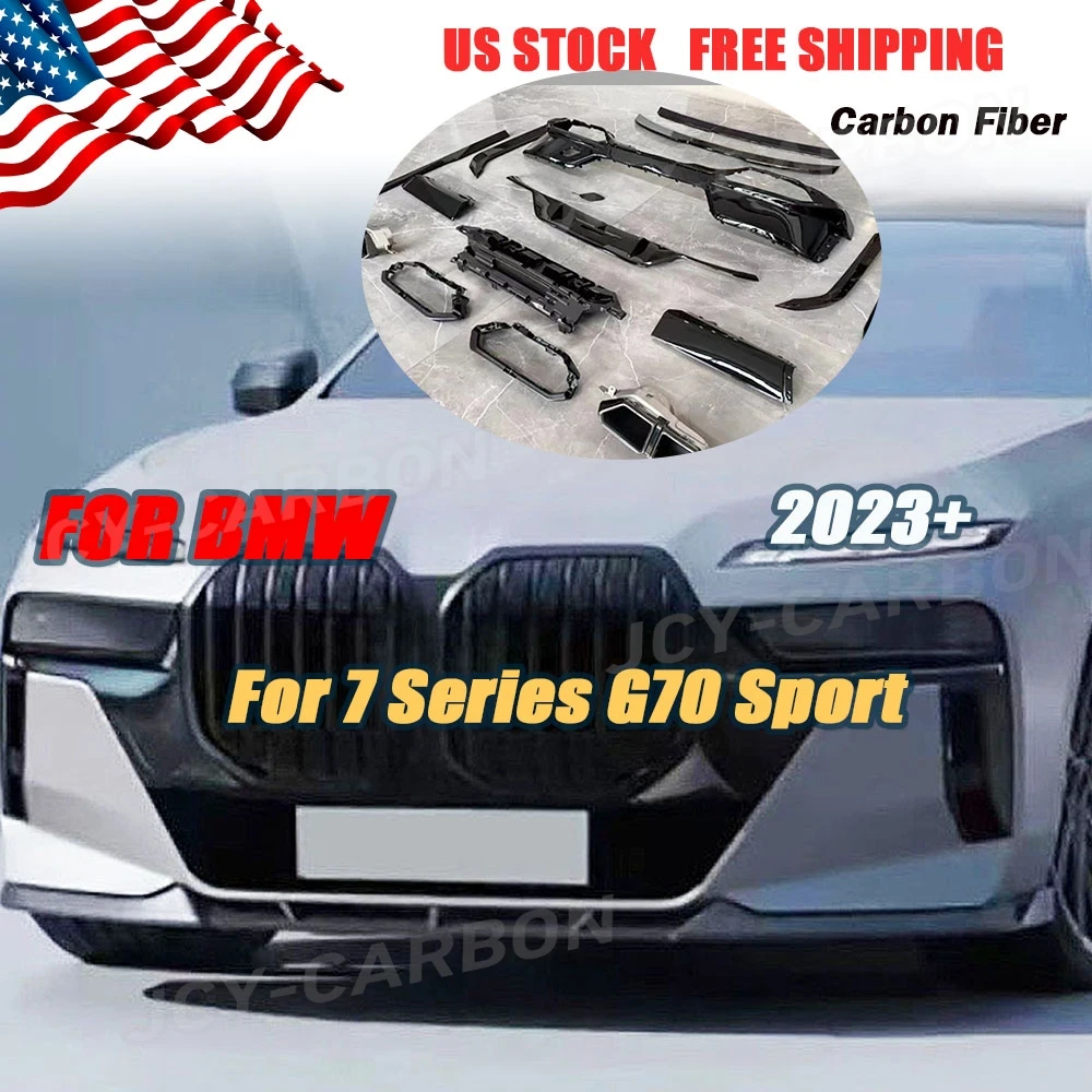 

JCYECF For BMW 7 Series G70 Sport 2023+ Front Lip Rear Diffuser Rear Spoiler Wing Side Skirts ABS Car Tuning Bodykits Set