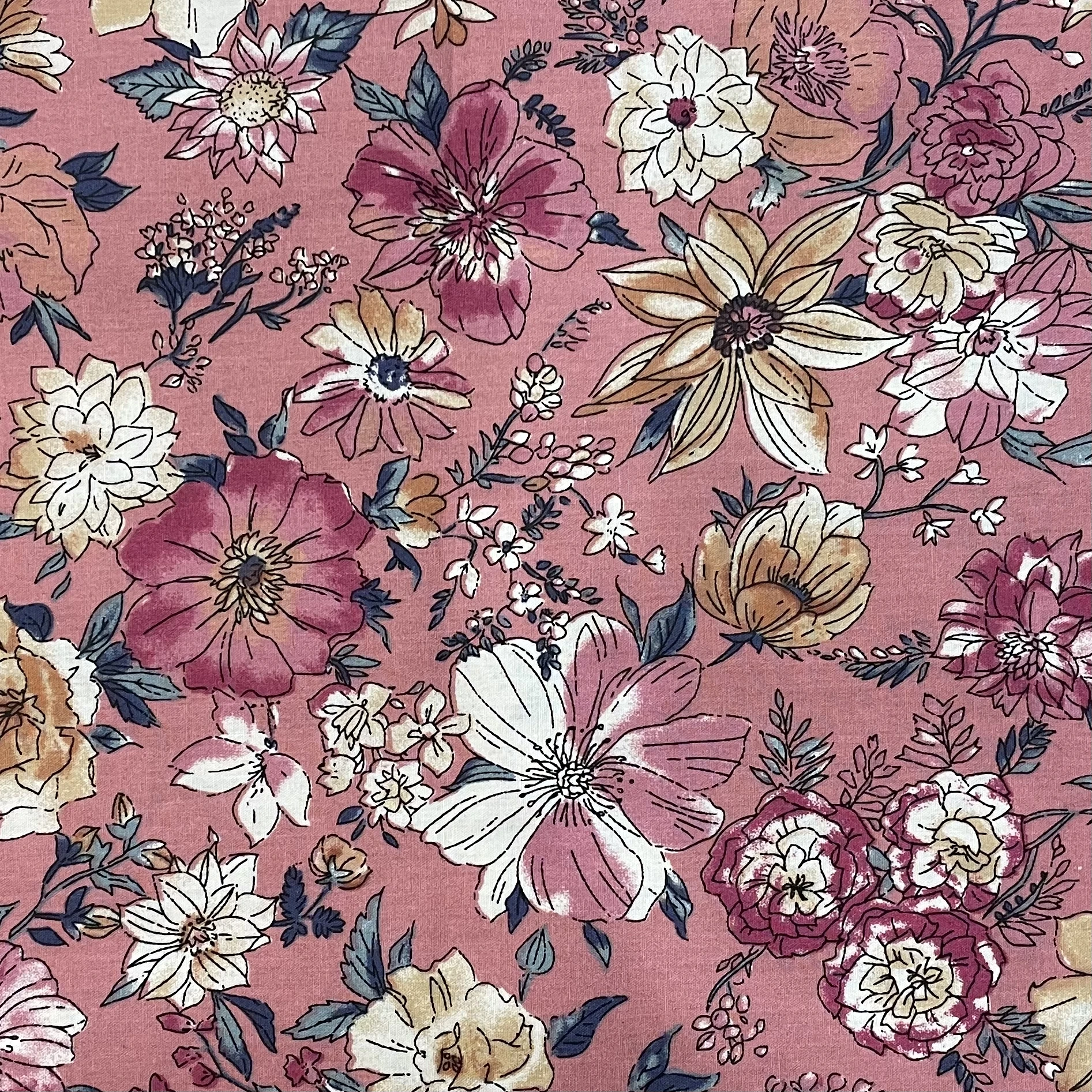 Halber Meter floraler Baumwoll-Popeline-Stoff für Kinder, Baby, Nähen, Kleider, Rock, DIY, handgefertigt, Patchwork, Meterware – Detail 3