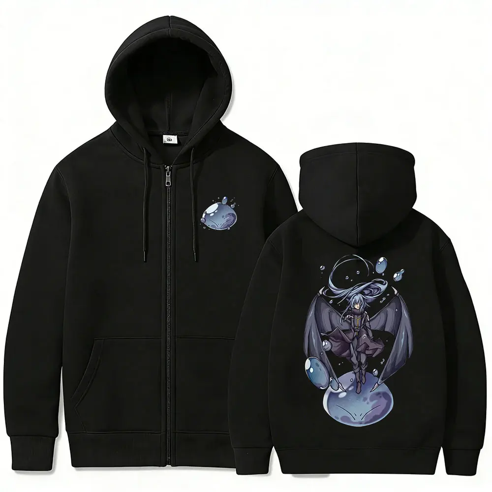 Anime That Time I Got Reincarnated As A Slime Rimuru Tempest Reißverschluss-Hoodie für Männer und Frauen, lässige, übergroße Jacke mit Reißverschluss, Cosplay-Mantel – Detail 3