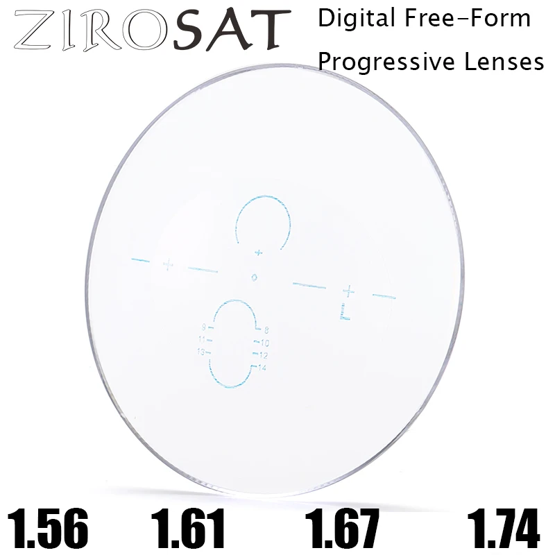 ZIROSAT 1.56 1.61 1.67 1.74 Free-From Multifocal Progressive Prescription Optical Eyeglasses Spectacles Lenses 1 Pair Lenses