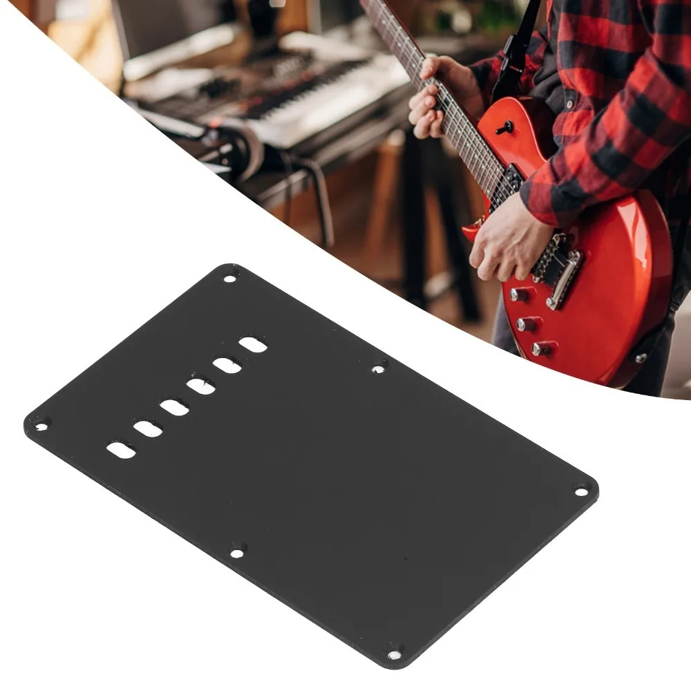 6 Holes Electric Guitar Back Cover Plate White/Black/Beige PVC Guitar Pickguard Backplate With Screws Tremolo Cavity Cover