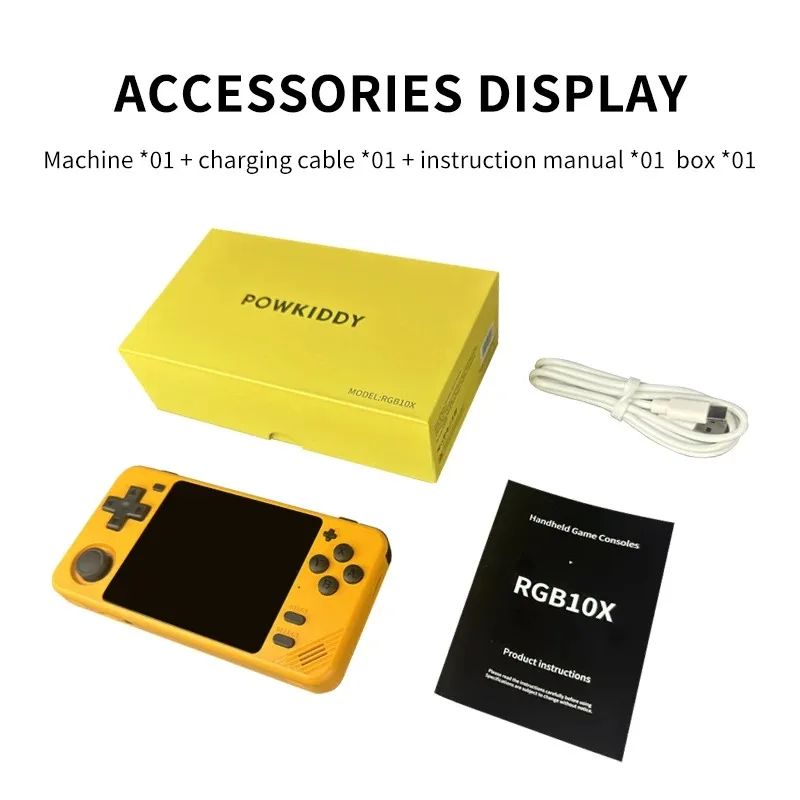 POWKIDDY RGB10X Handheld Game Console 3.5 Inch Screen ArkOS Linux Portable Retro Video Gaming Players RK3326 Children's Gifts