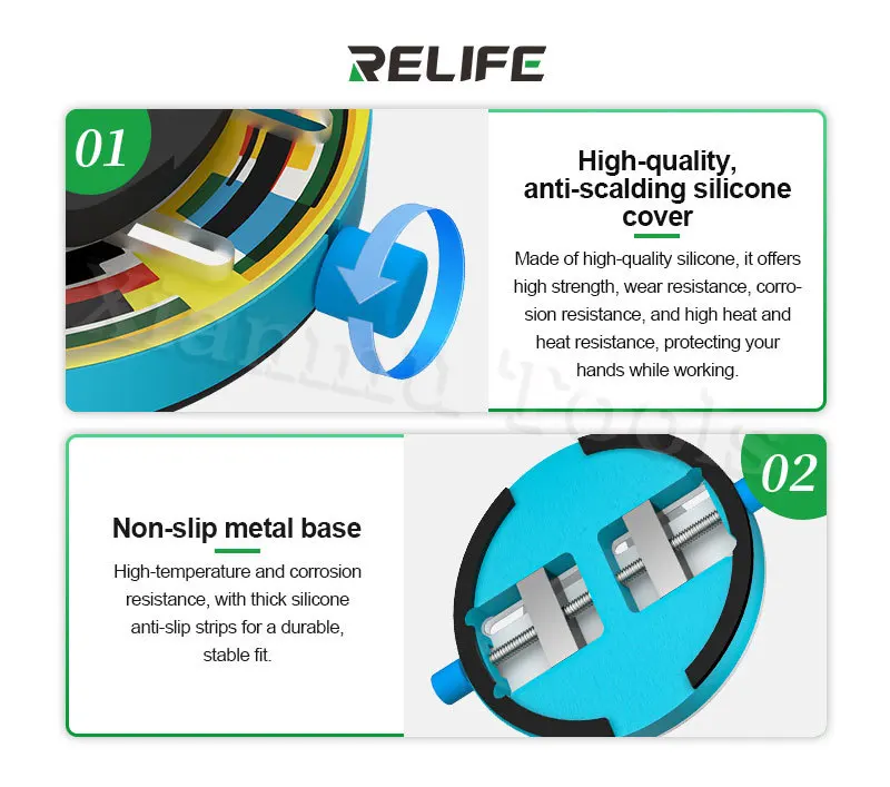 

RL-601Q Держатель для закаленного стекла с изоляцией для ремонта мобильных телефонов, фиксации материнских плат, чипов ЦП, жестких дисков и прецизионного ремонта ИС