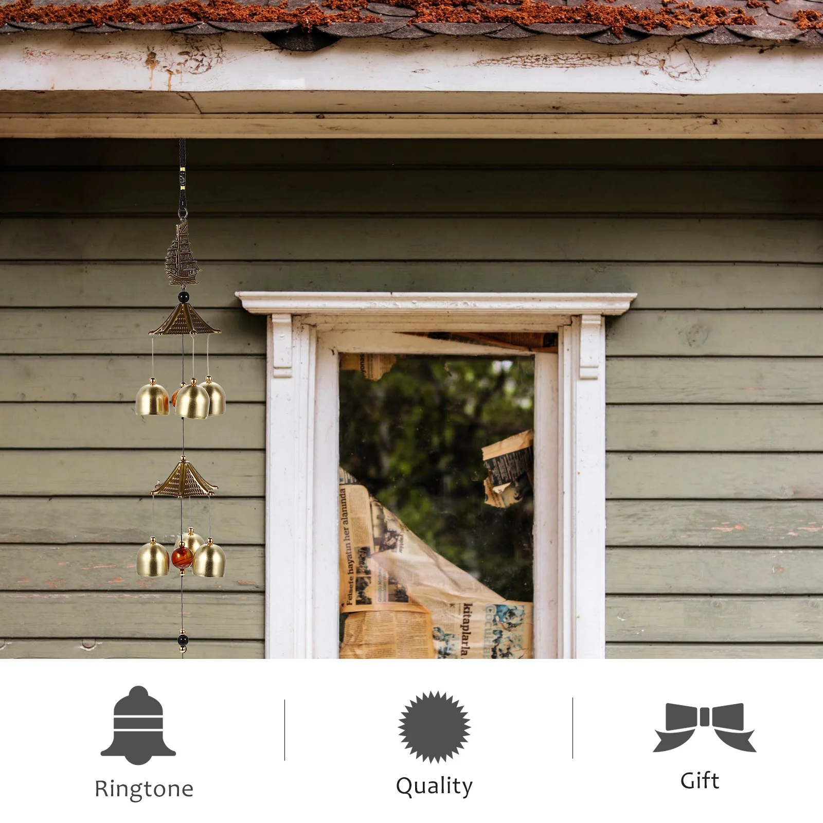 

2 Pcs Wind Chime Ornament Delicate Halloween Decorations Outdoor Charming Bell Hangings Pendants Copper Alloy Home