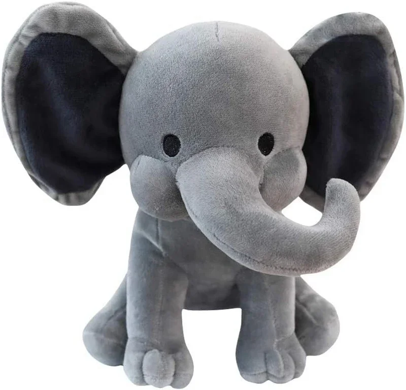 25 cm grijze olifant knuffels kawaii dieren zacht slapen gevuld kussen pop knuffel voor babykamer decoratieve geschenken