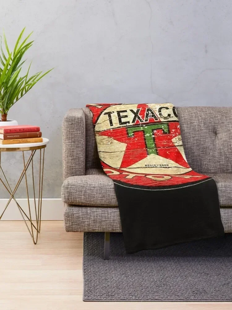 Texaco retro Throw Blanket Flannel Fabric Giant Sofa Blankets