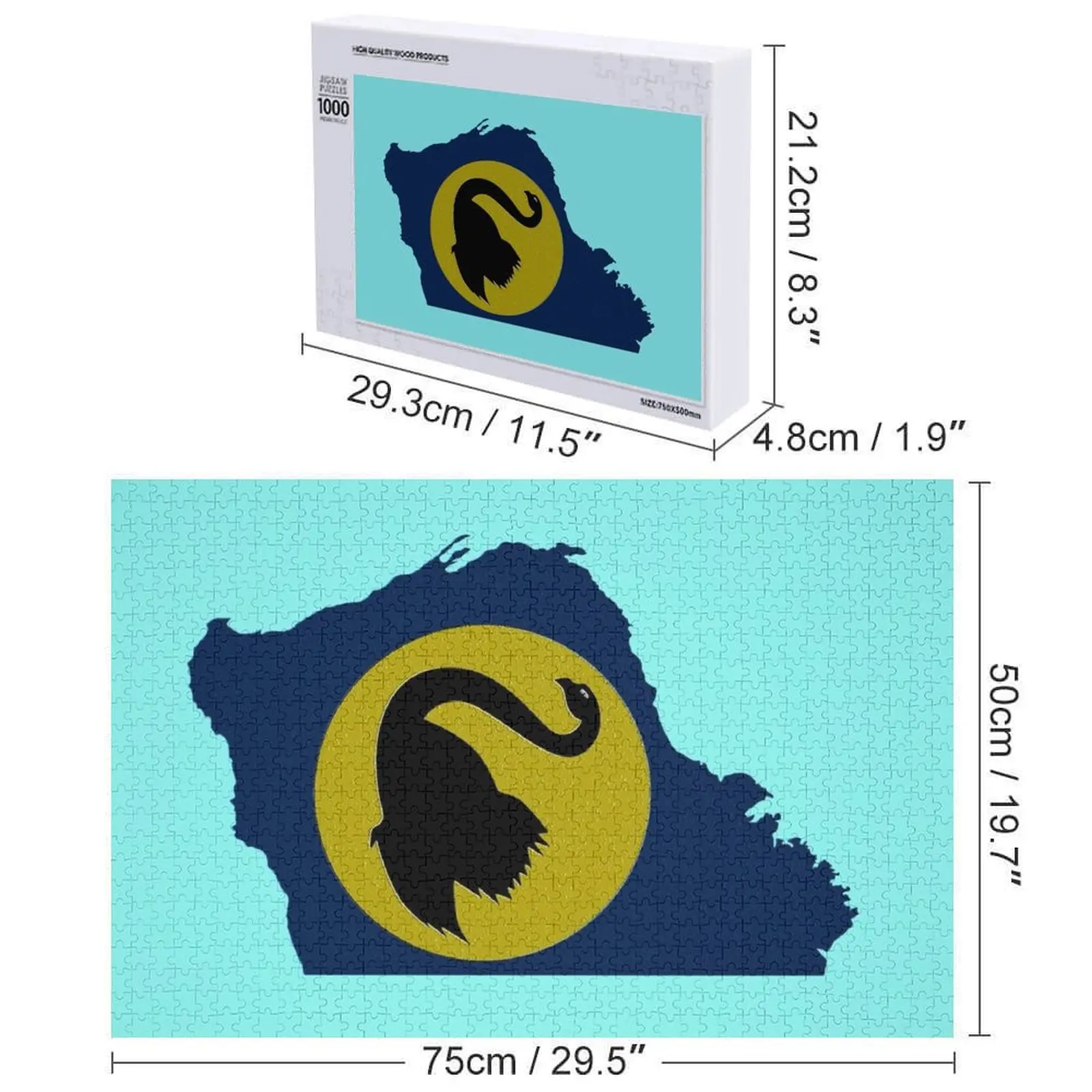 خريطة أستراليا الغربية مع ألغاز الصور المقطوعة العلم لعبة ألغاز الأطفال #6