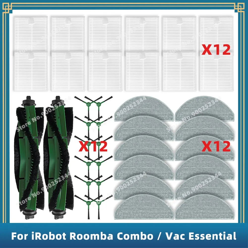 Kompatibel für iRobot Roomba Combo Essential / Vac Essential Ersatzteile Zubehör Hauptseite Bürsten filter Mopptuch